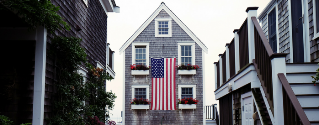 House with American Flag
