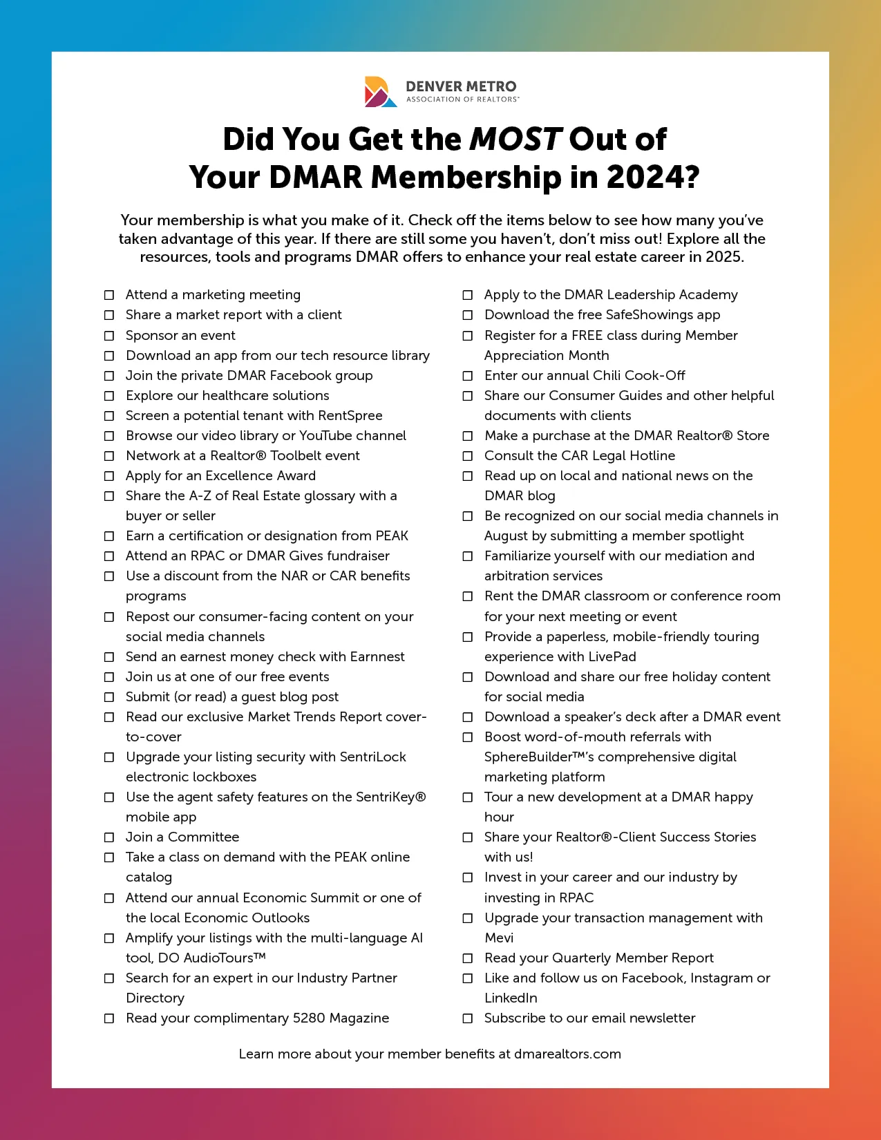 DMAR Checklist