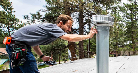 home inspector on roof