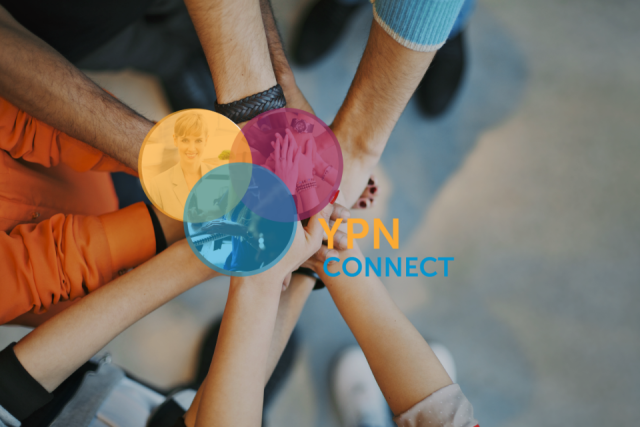 YPN Connect logo and people holding hands in a circle